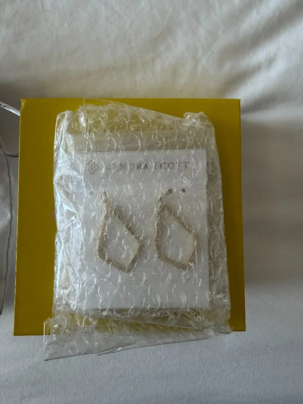 Kendra Scott Gold Geometric Drop Earrings NEW w/ Box